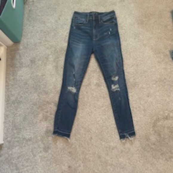 👖 Abercrombie & Fitch Distressed Skinny Jeans Size 24/00 - Picture 1 of 4